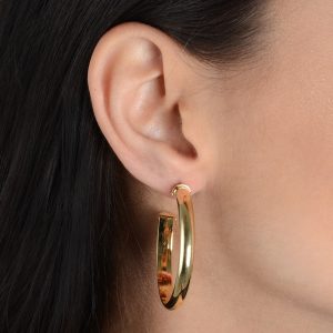 Brinco de Argola Liso Meio-Tubo 5,2 cm (BR 422)