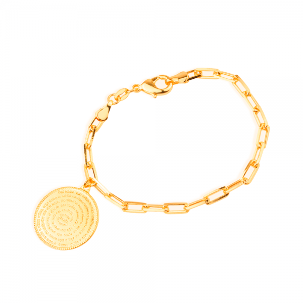 Pulseira Religiosa com Medalha de Oração Pai Nosso(PL 5254)