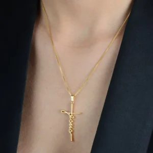 Colar Religioso de Cruz Jesus (GA 3001)