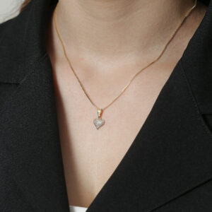 Colar de Coração com Pedras Cristal (GA 6009)