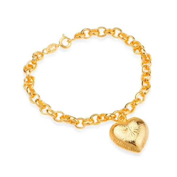 Pulseira Elo Português com Coração(PL 1842)