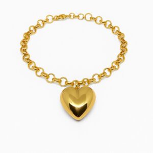 Pulseira Elo Português com Coração (PL 1842)