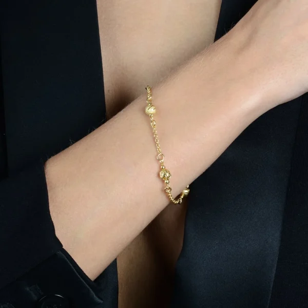 Pulseira Elo Português com Esferas(PL 5012) - Image 2