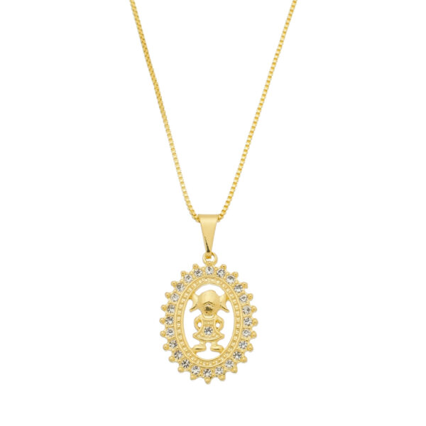 Colar Gargantilha Menina com Mandala em Zircônia (GA 1869)