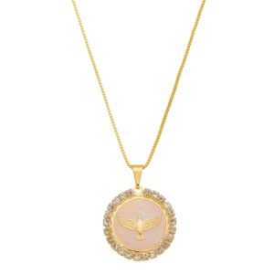 Colar Gargantilha Espírito Santo Madrepérola com Strass em Volta (GA 1878)