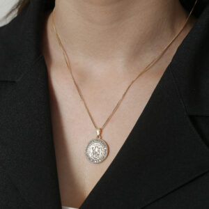 Colar Religioso com pedras cristal (GA3083)