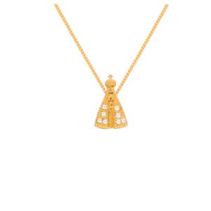 Colar Nossa senhora Aparecida com pedras cristais (GA 3146)