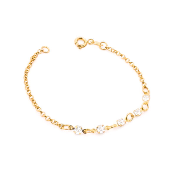 Pulseira Infantil com 4 pedrinhas cristais(PL 5186)