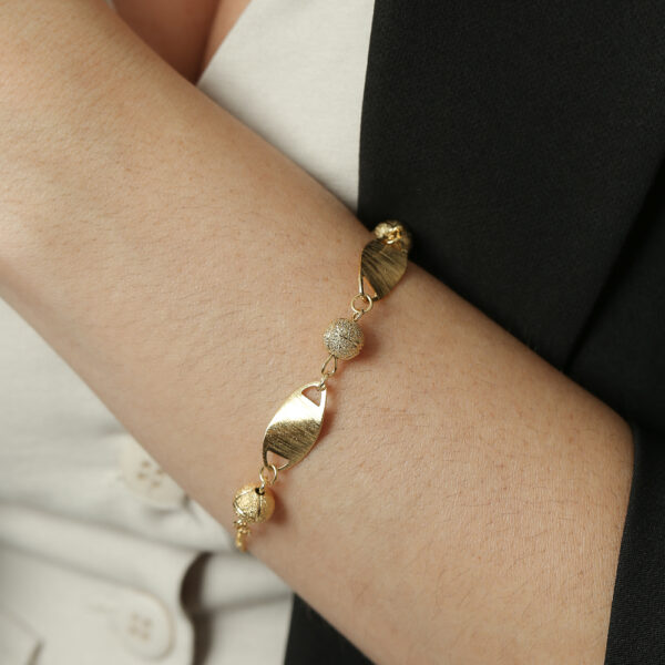 Pulseira com esferas de metal e chapeada.(PL 5191) - Image 2