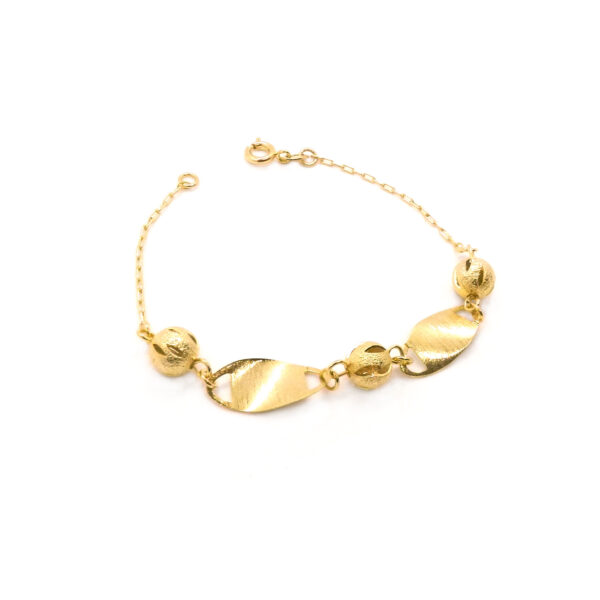 Pulseira com esferas de metal e chapeada.(PL 5191)