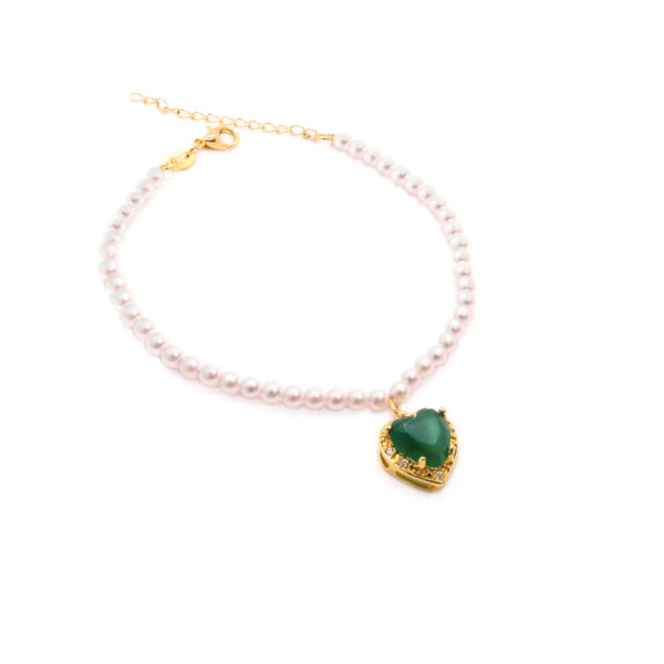 Pulseira de Pérolas com Pingente de Coração(PL 5252)