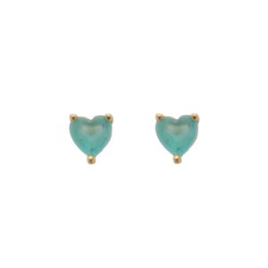 Brinco Coração Pedra Natural 4mm (BR 2841)