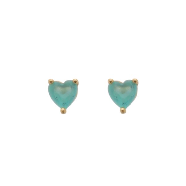 Brinco Coração Pedra Natural 5mm (BR 2842)
