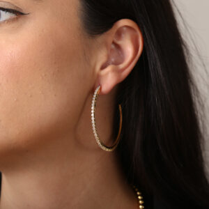 Brinco Argola Strass 4,7 cm (BR 429)