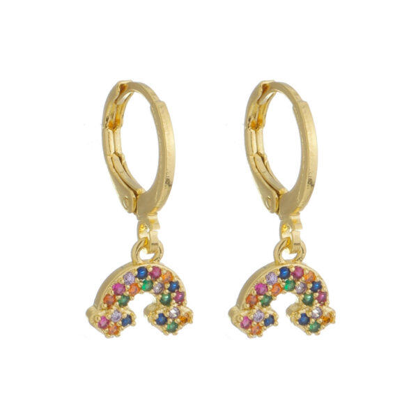 Brinco Argolinha com Pingente Pedras Coloridas (BR 2826)