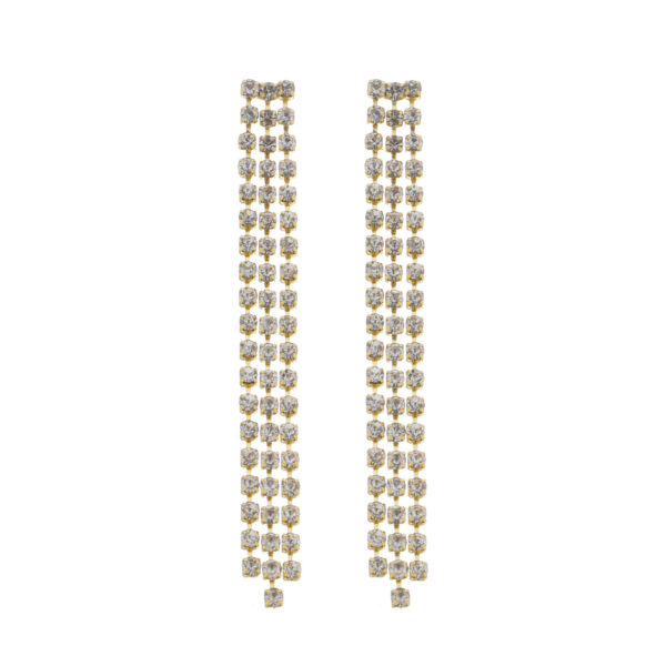 Brinco de Luxo 3 Fileiras de Strass (BR 501)