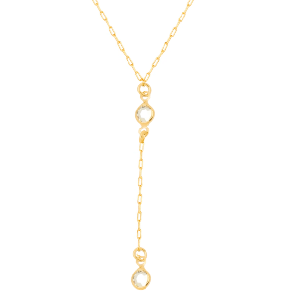 Colar Gravatinha com Pedras Cristal (GA 1802)