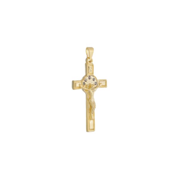 Pingente Jesus na Cruz com 5 Pedras (PI 642)