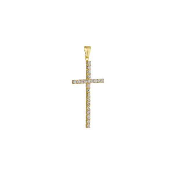 Pingente Cruz Strass Grande 4,00 cm (PI 766)