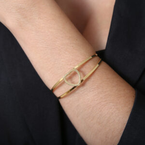 Pulseira Dois Aros com Coração Vazado (PL 5244)