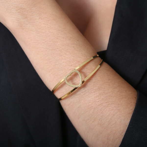 Pulseira Dois Aros com Coração Vazado (PL 5244)