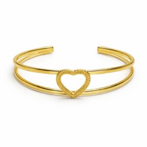 Pulseira Dois Aros com Coração Vazado (PL 5244)