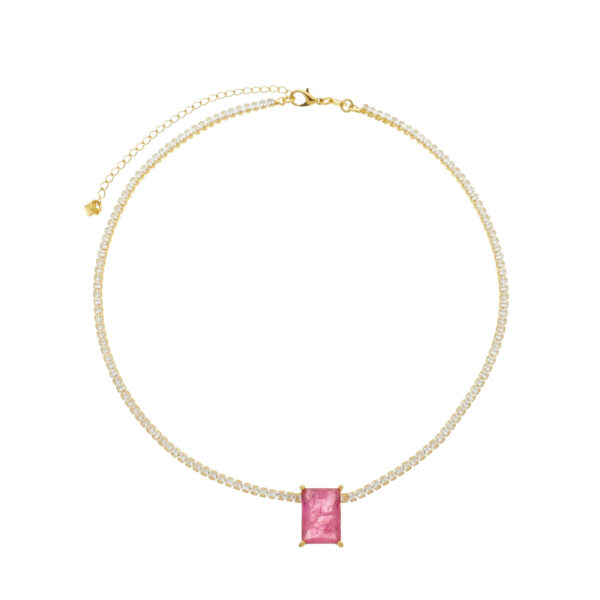 Colar Choker Riviera com Pedra Fusion  (GA 3290)