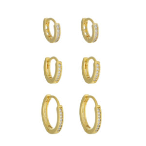 Trio de Argolinhas com Zircônias (BR 2856)
