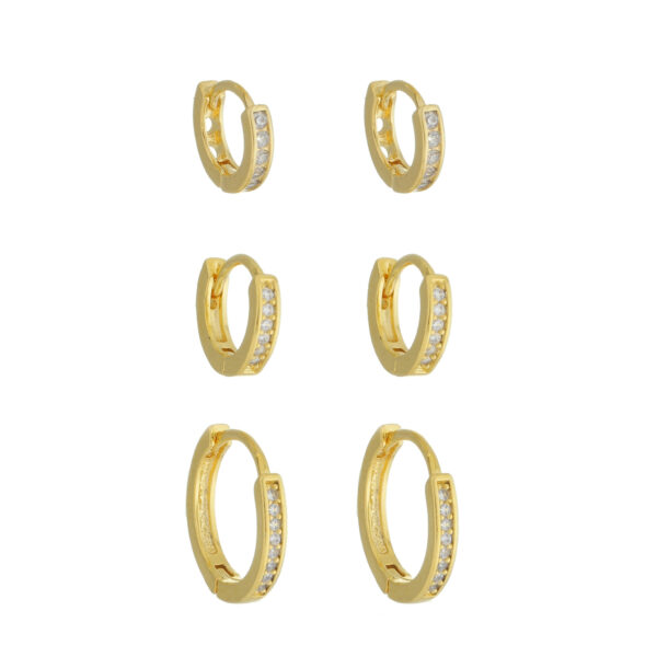 Trio de Argolinhas com Zircônias (BR 2856)