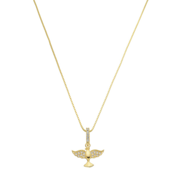 Colar Espirito Santo Cravejado com Zirconia( GA 3293)