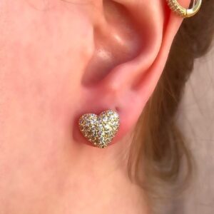 Brinco Coração Zirconia 1x1 cm (BR 2621)