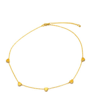 Colar Choker 5 Corações 40 cm (GA 3337)
