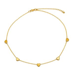 Colar Choker 5 Corações 35 cm (GA 3338)