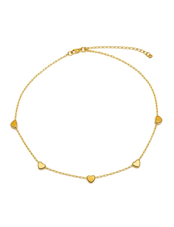 Colar Choker 5 Corações 35 cm (GA 3338)