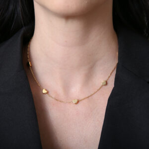 Colar Choker 5 Corações 35 cm (GA 3338)