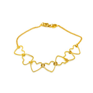 Pulseira Corações Vazados Grande 18 cm (PL 5282)