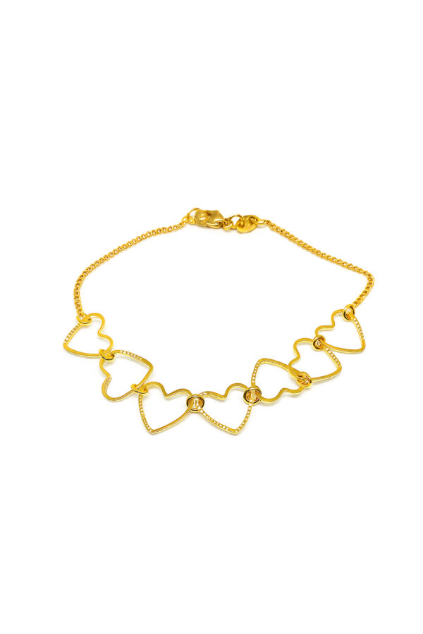 Pulseira Corações Vazados Grande 18 cm (PL 5282)