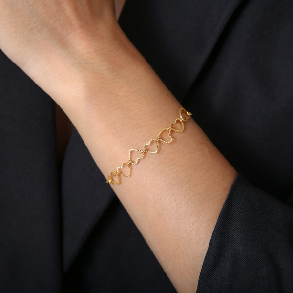 Pulseira Corações Vazados Pequeno 14 cm (PL 5283) - Image 2