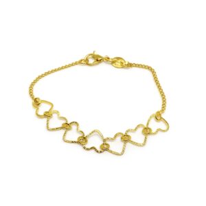 Pulseira Corações Vazados Pequeno 14 cm (PL 5283)