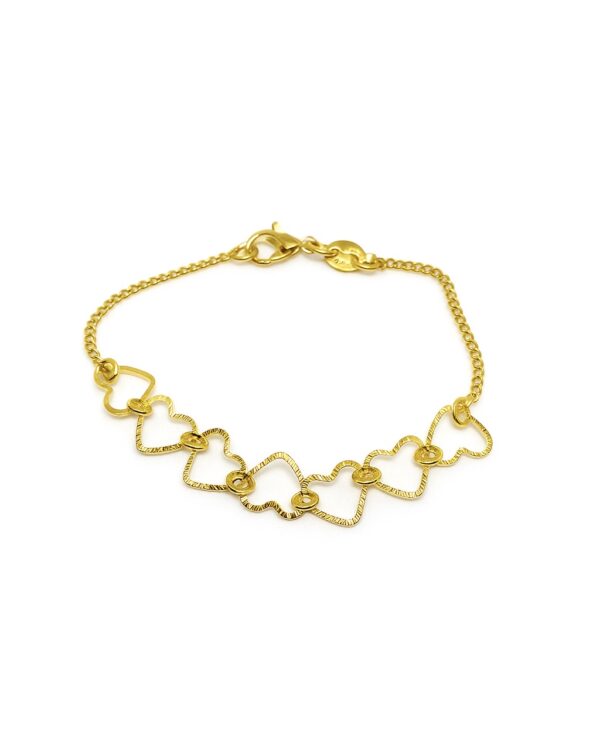 Pulseira Corações Vazados Pequeno 14 cm (PL 5283)
