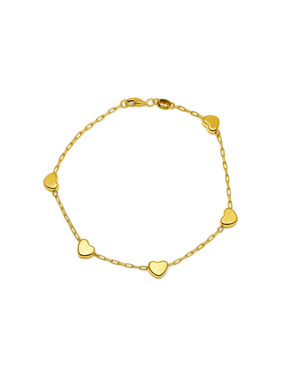Pulseira 5 Corações 18 cm (PL 5311)