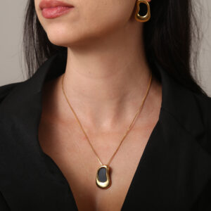 Conjunto oval com Pedra (CJ 206)