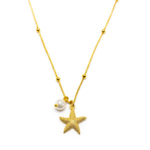 Colar Bolinhas com Estreka do Mar e Pérola (GA 3048)