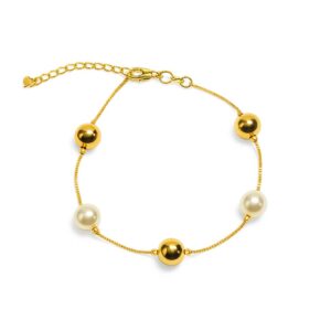 Pulseira Bolas e Pérola (PL 1816)