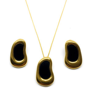 Conjunto oval com Pedra (CJ 206)