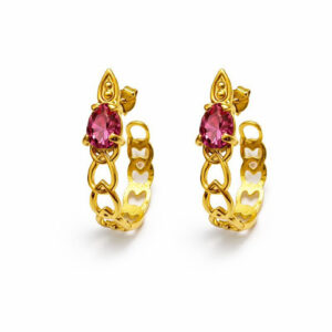 Brinco Meia Argola com Pedra (BR 233)