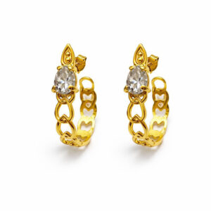 Brinco Meia Argola com Pedra (BR 233)