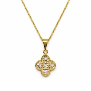 Colar Trevo com Pedras (GA 3313)