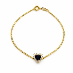 Pulseira Coração na Corrente com Zircônia (PL 5296)