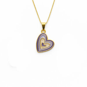 Colar Coração Colorido Resina (GA 3375)